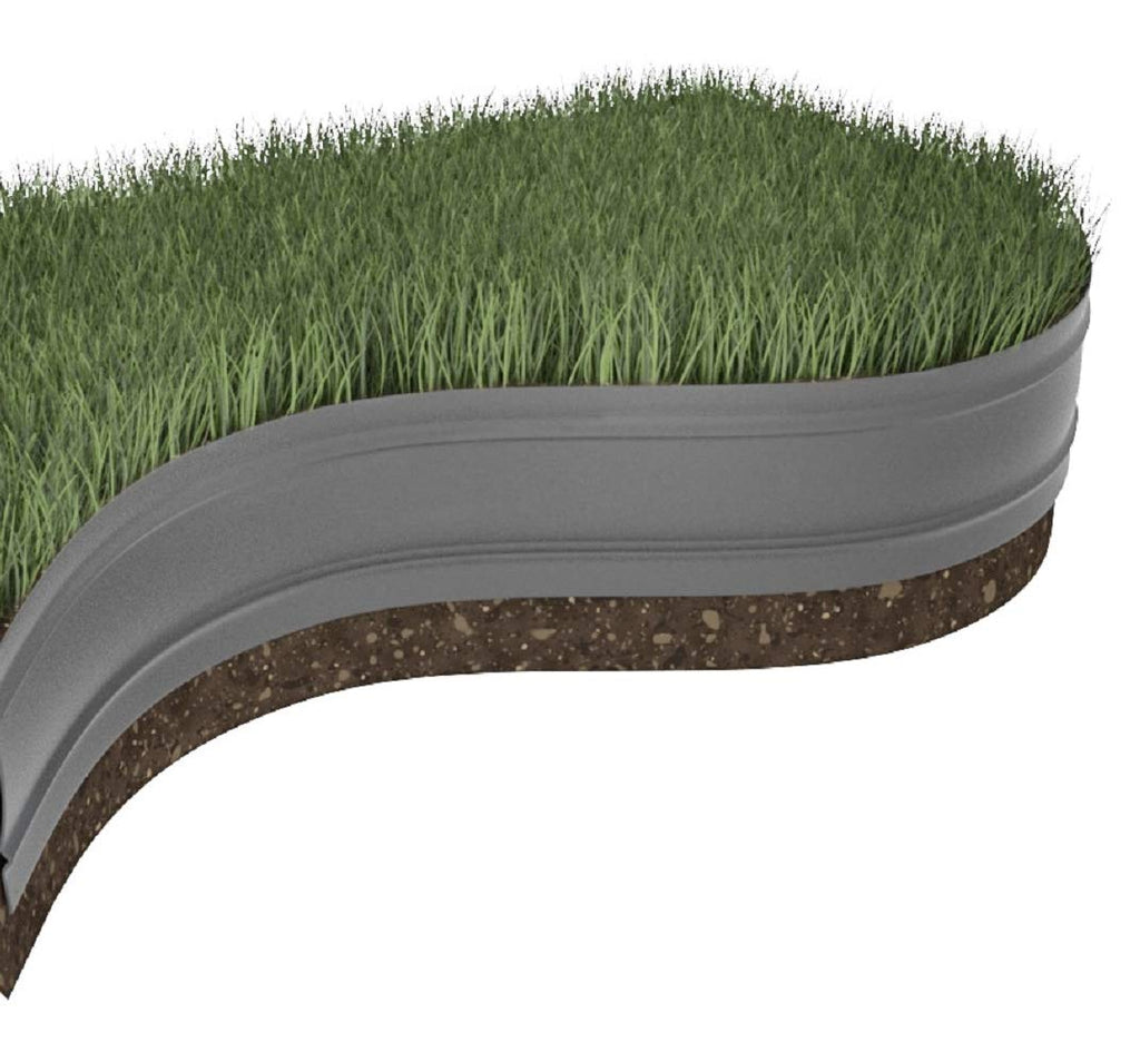 Windhager Flexible Plastic Lawn Edging – Durable Garden Border, Black/Grey