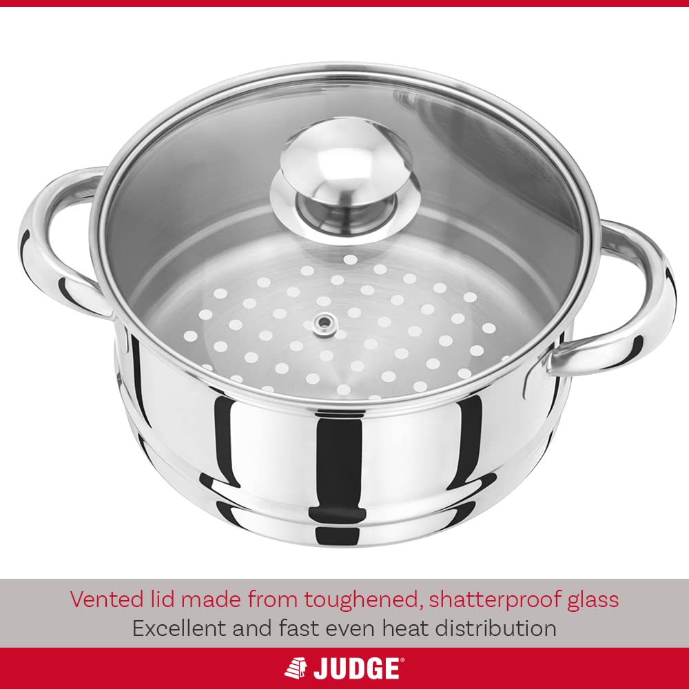 Judge Essentials 3 Tier Stainless Steel Steamer 18cm | Induction Ready