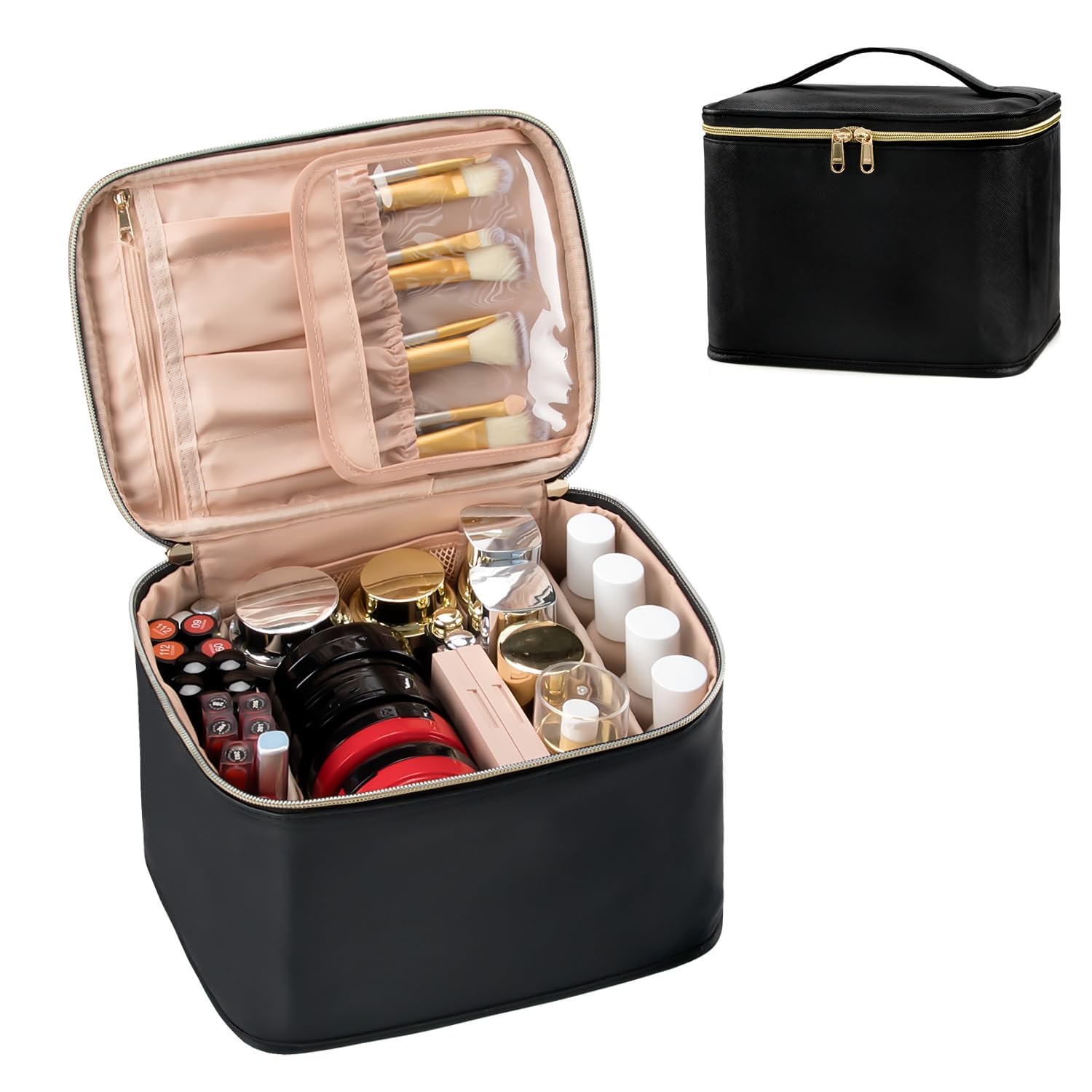 Jolof Store Ethereal Extra Large Makeup Bag – Black Travel Organizer