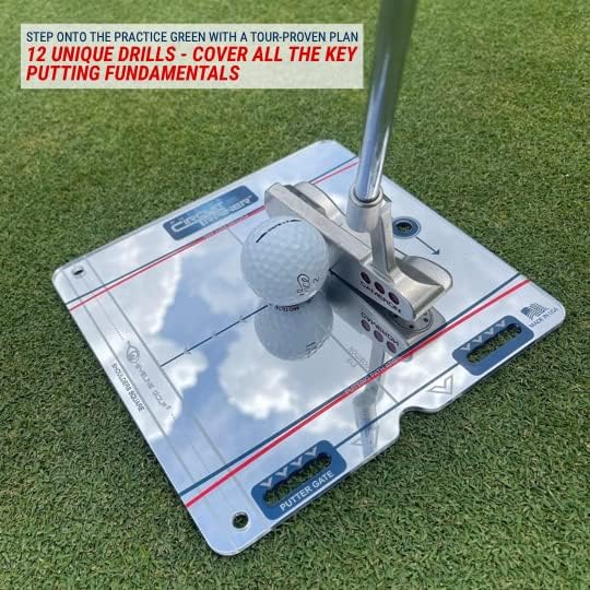 EyeLine Golf Circuit Trainer Putting Mirror System with 12 Drills & Bag