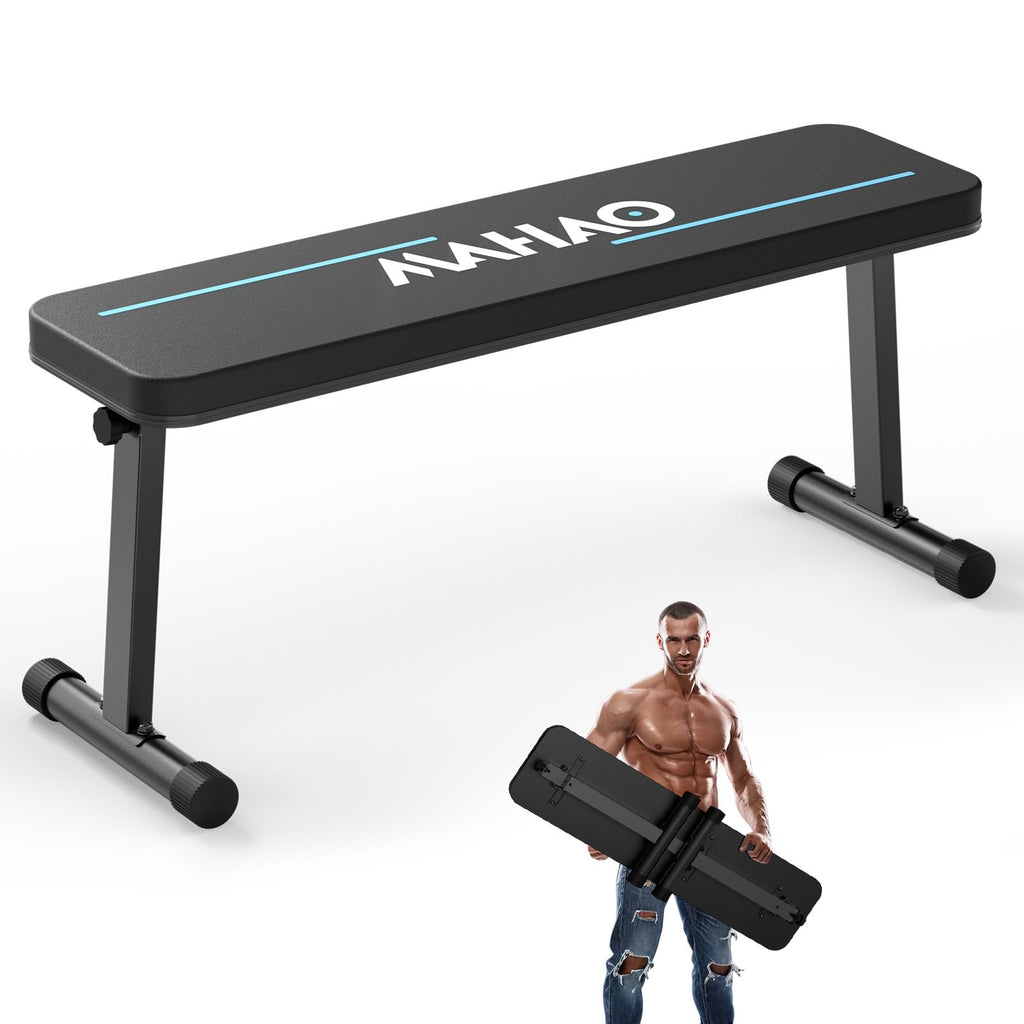 MAHAO Foldable Flat Weight Bench | 660 LBS Capacity Home Gym Workout Bench
