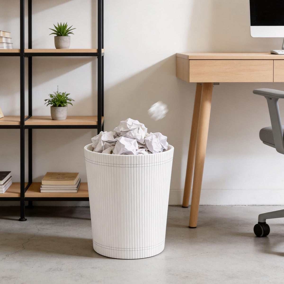 GORESE Office Waste Paper Bin - Trash Can Wastebasket,Garbage Container Bin for Storing and Holding Waste in Bathroom, Kitchen, Home Office - image 4