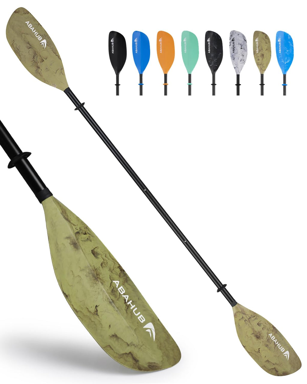 Abahub Adjustable Kayak Paddle | 210-230cm Aluminum Floating Oar – Camo