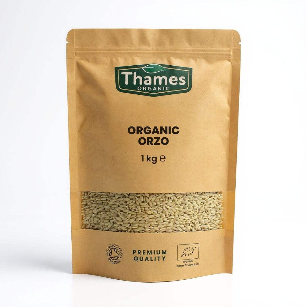 Thames Organic Orzo (Risoni) – Vegan & Non-GMO Pasta Grains, 1kg
