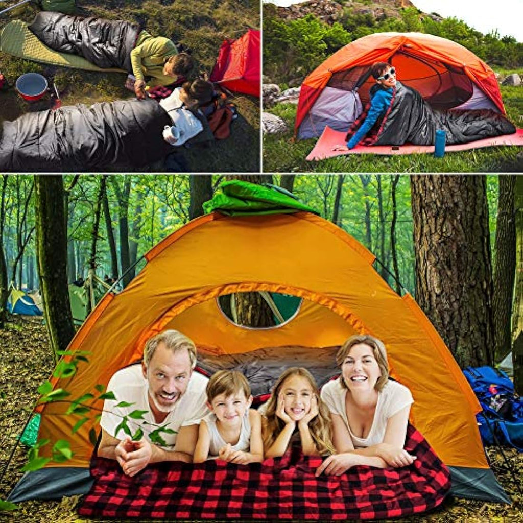Agemore Double Flannel Sleeping Bag | Waterproof 2 Person Camping Gear