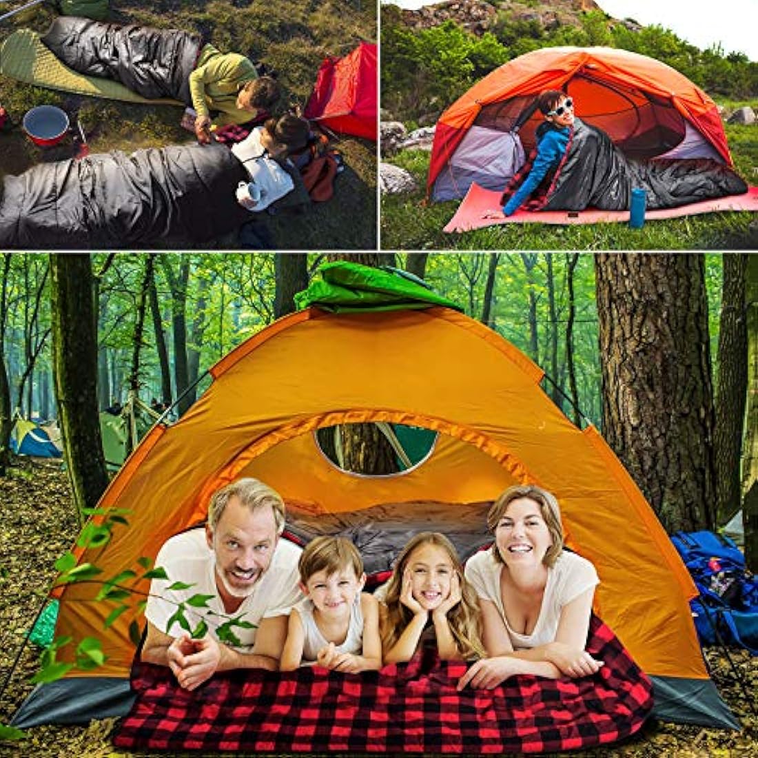 Agemore Double Flannel Sleeping Bag | Waterproof 2 Person Camping Gear