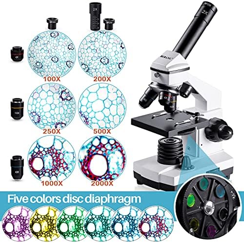 BEBANG 100X-2000X Biological Microscope Kit with Phone Adapter
