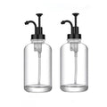 Jolof Store 2-Pack Glass Coffee Syrup Dispenser – 17oz Refillable Black