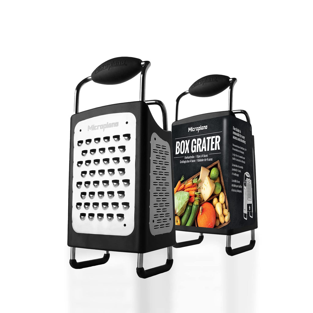 Microplane 4-Sided Box Grater – Stainless Steel with Soft Grip Handle