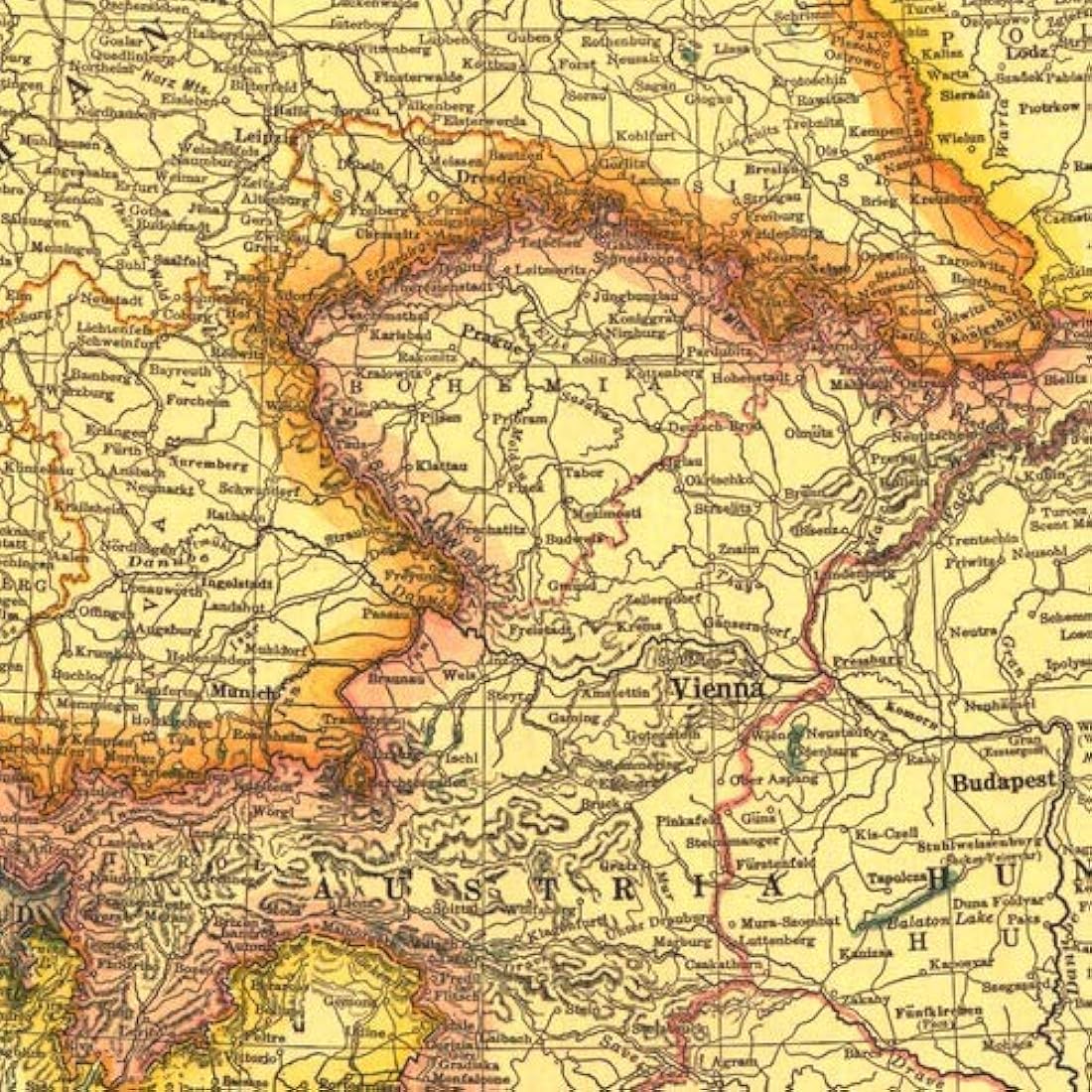 National Geographic Europe 1915 World War 1 Laminated Wall Map