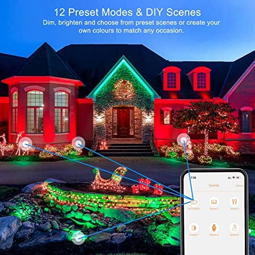 DUSKTEC 30W RGBW Smart LED Flood Lights | Bluetooth App Control | 2 Pack