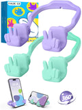 CALDEVER Cell Phone Stand for Desk - 2 Pack Purple & Green Phone Holder