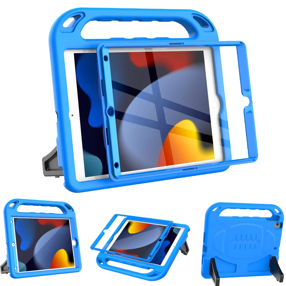 Surom iPad 10.2 Case with Screen Protector – Shockproof Kids Handle Stand