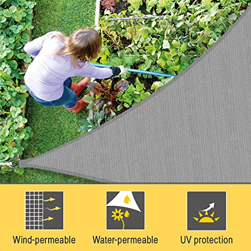 Sol Royal SolVision HS9 Triangle Sun Shade Sail - 7x5x5m HDPE Grey