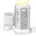 Jolof Store 8-Way Tower Extension Lead with PD20W USB C & Night Light