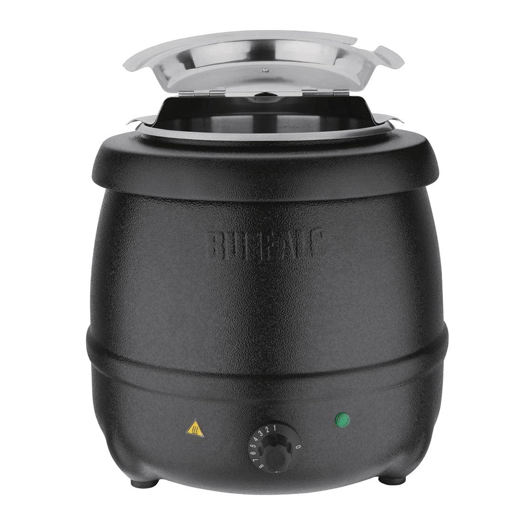 Buffalo 10L Soup Kettle – Black Electric Wet Heat Buffet Food Warmer