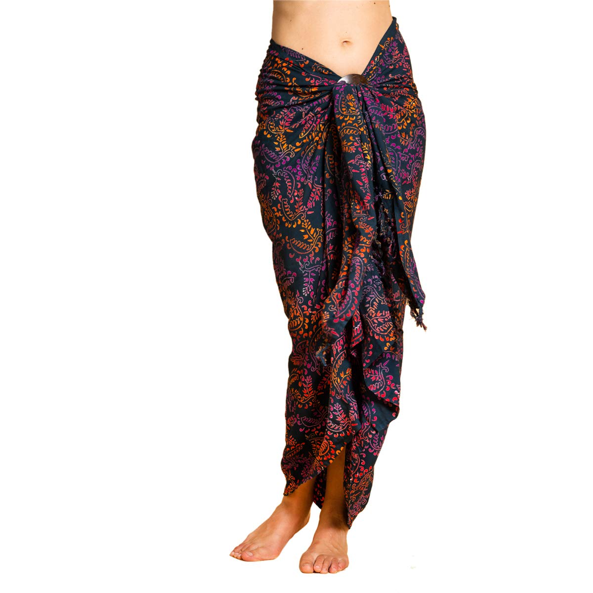 PANASIAM Sarong B022 – Handmade Batik Viscose Pareo in Fern Indigo