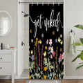 Uiiooazy Pink Floral Stall Shower Curtain | Waterproof Vintage Polyester