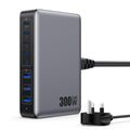 300W GaN IV USB C Fast Charging Station – 8-Port Hub