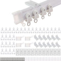 LOLYSIC 4m Bendable Curtain Rail | Flexible PVC Ceiling & Wall Track Set
