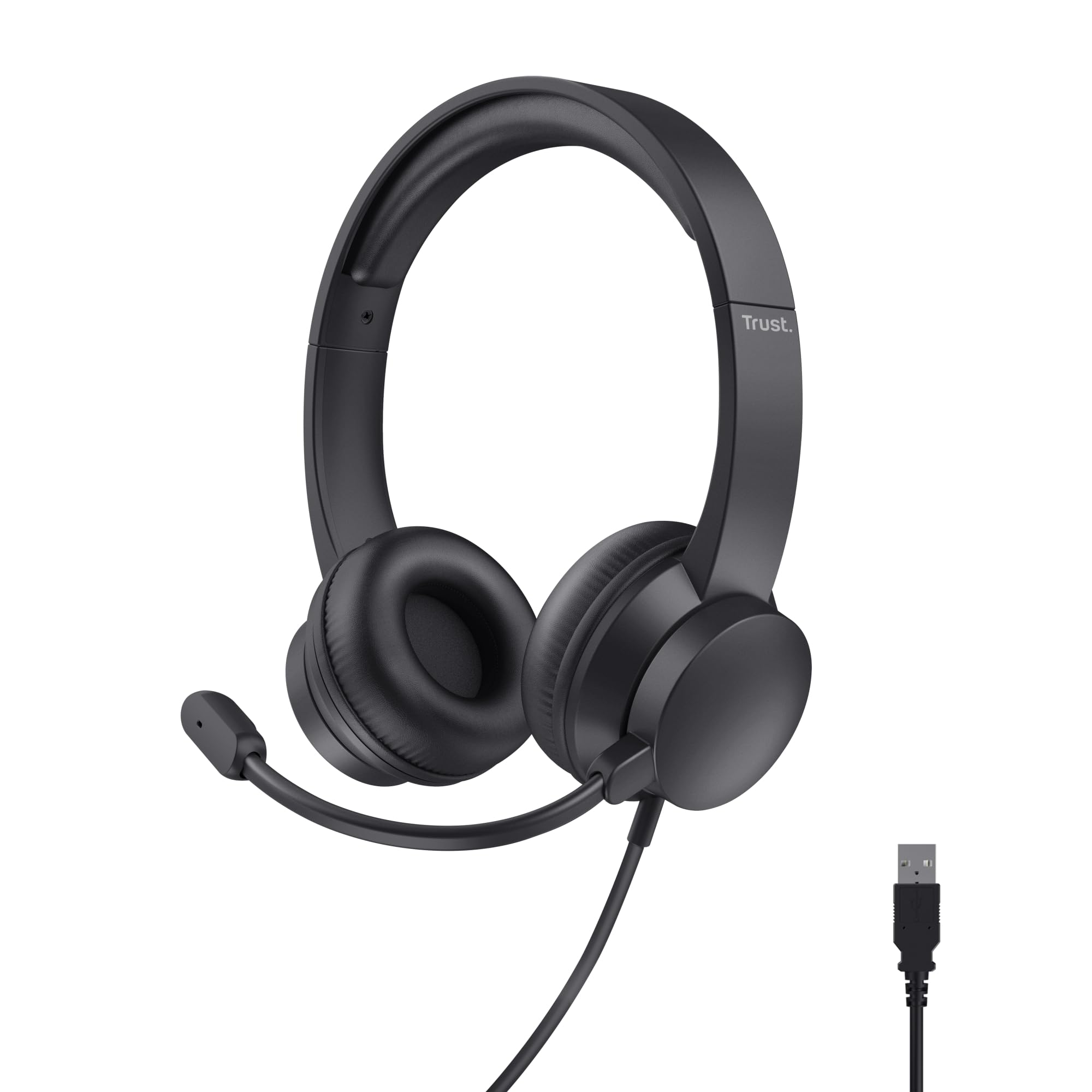 Trust USB On-Ear Headset with Microphone – Lightweight PC Headphones