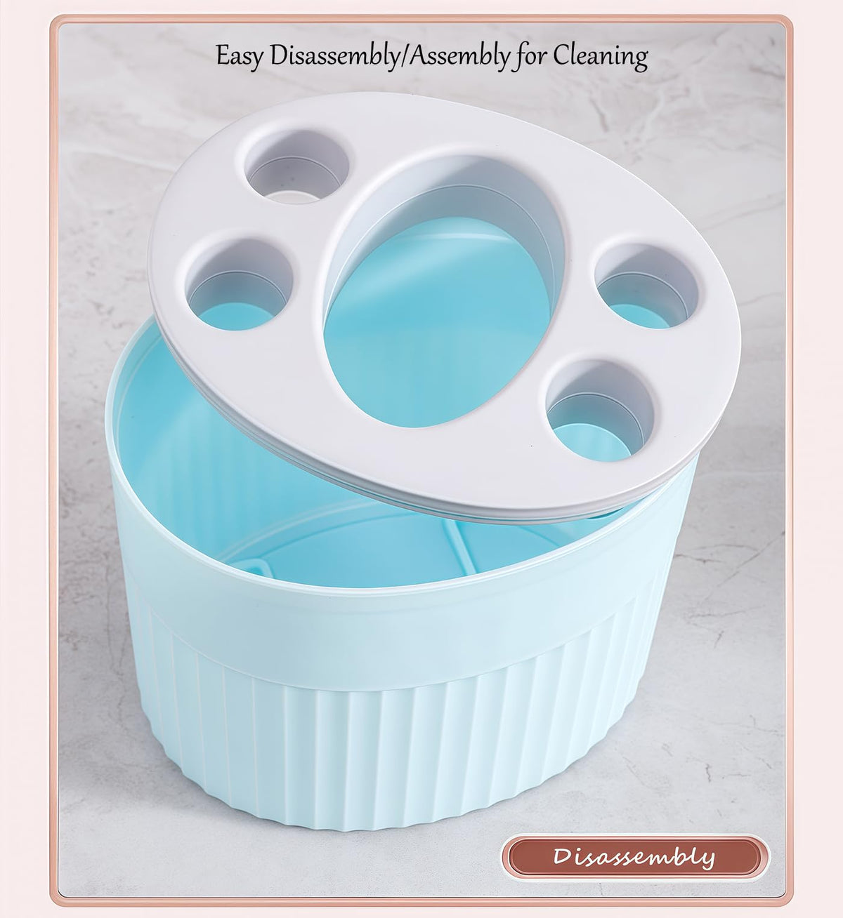 Toothbrush Holder for Bathroom Countertop, Multi-Slot Toothbrush Caddy with Drainage, Detachable Design, Non-Slip Base, Toothpaste Organizer1, Blue
