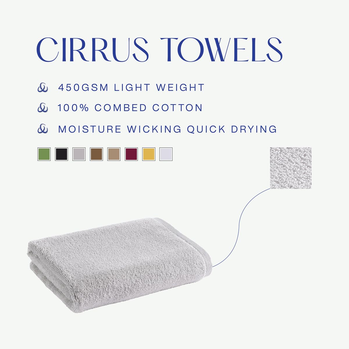 Christy Cirrus Quick Dry Towel Set | 4 Pieces | 2 Hand 2 Bath | Super Soft and Fluffy | Lightweight Bathroom Shower Towels | 100% Cotton | Cloud Grey - image 4