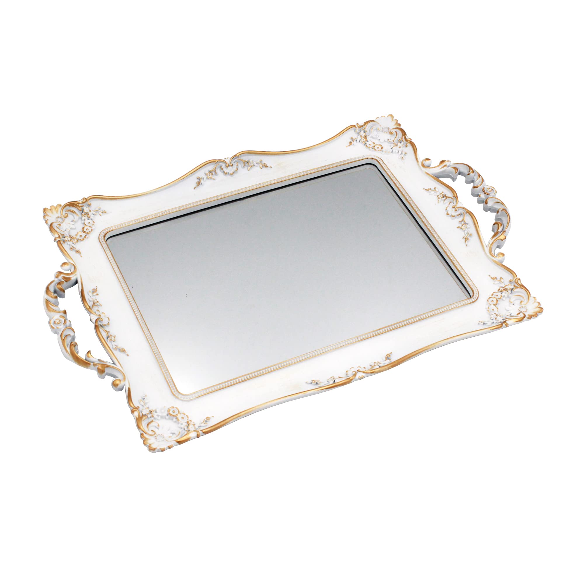 Tstarer Antique Mirror Tray – Vintage Jewelry & Cosmetic Vanity Organizer