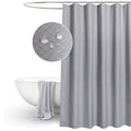 EurCross Grey Waffle Shower Curtain | Extra Long Mildew Resistant Fabric