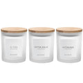 Ezebesta 3-Piece Glass Bathroom Canisters with Wooden Lids and Labels