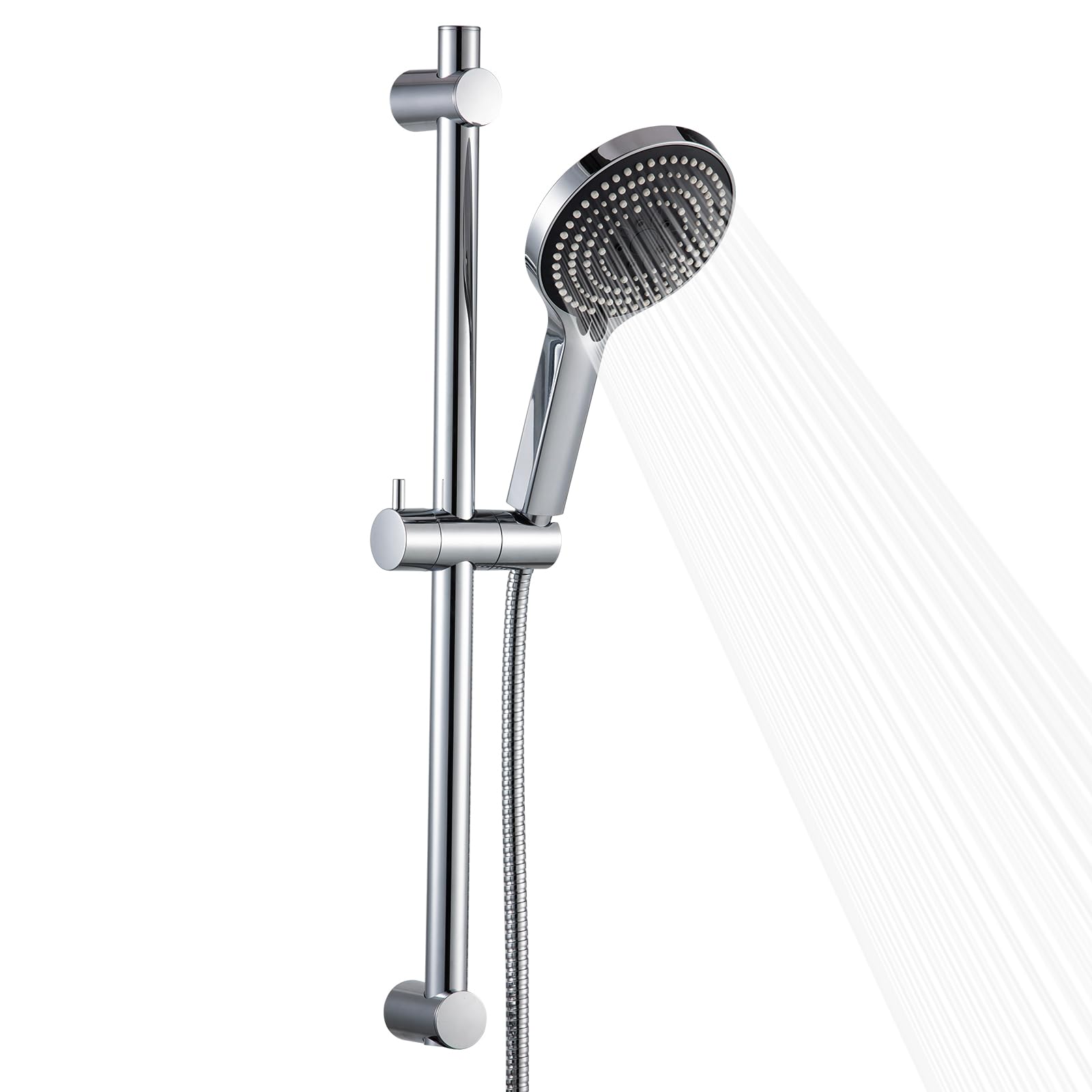 OFFO High Pressure Shower Head Set with 60cm Adjustable Slide Bar | Chrome
