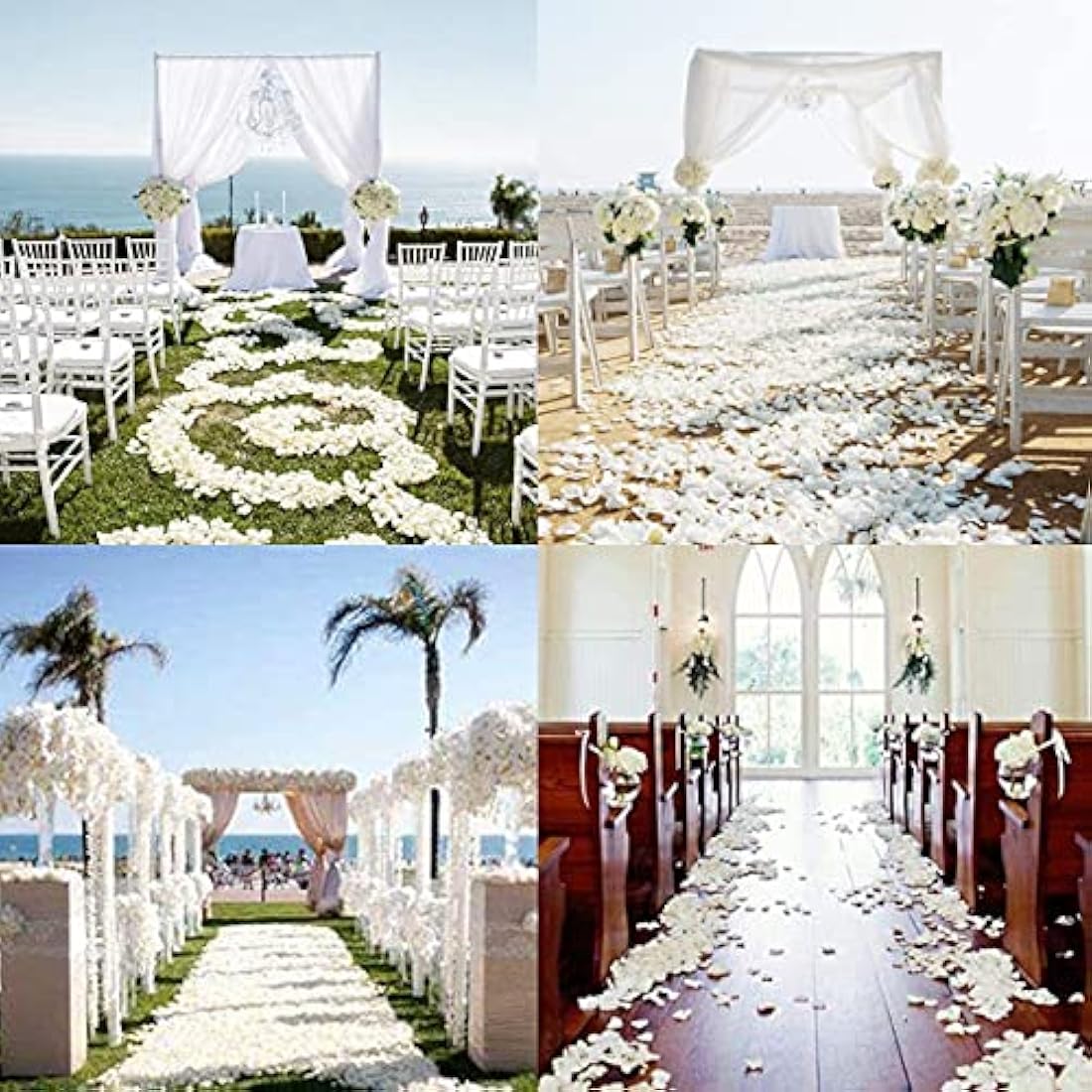 4000pcs Silk Rose Petals for Wedding Decor - White