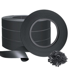 VOUNOT PVC Garden Privacy Fence Strips - 300m x 4.7cm with 600 Clips, Black