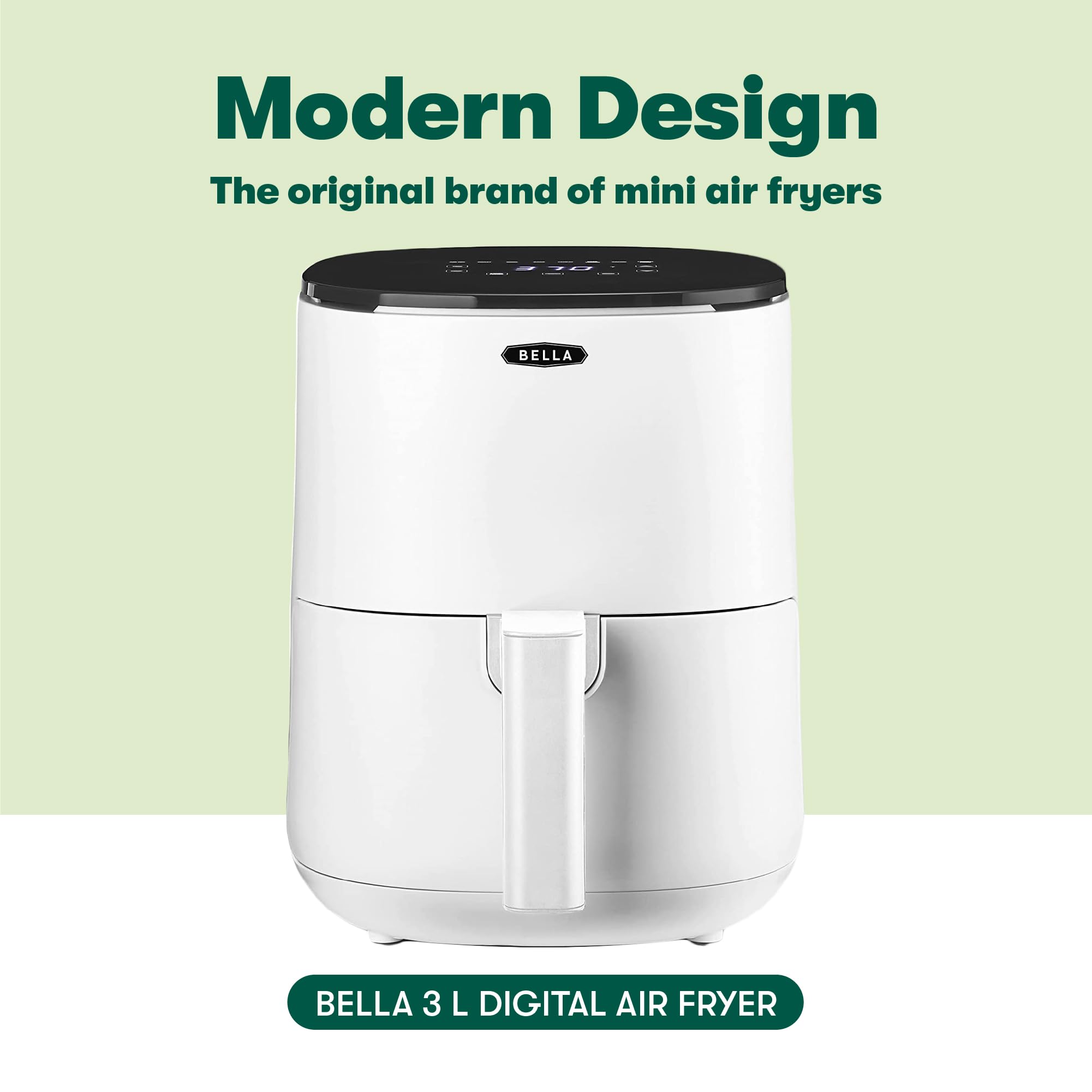 BELLA 3L Touchscreen Air Fryer Oven | 5-in-1 Multicooker, 1400W - Matte White