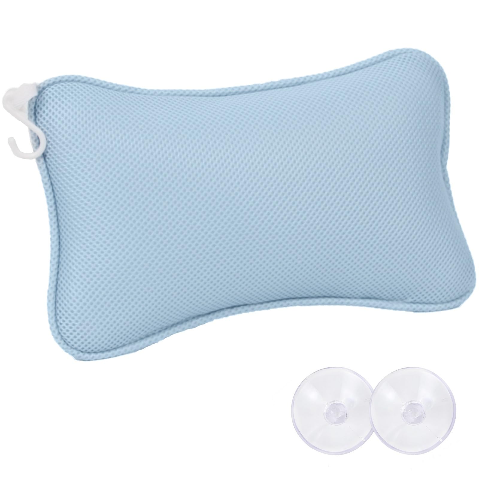 Bone Shaped Bath Pillow – Non-Slip Polyester Headrest, Blue