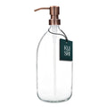 Kuishi Amber Glass Soap Dispenser | 1000ml Refillable Bronze Pump