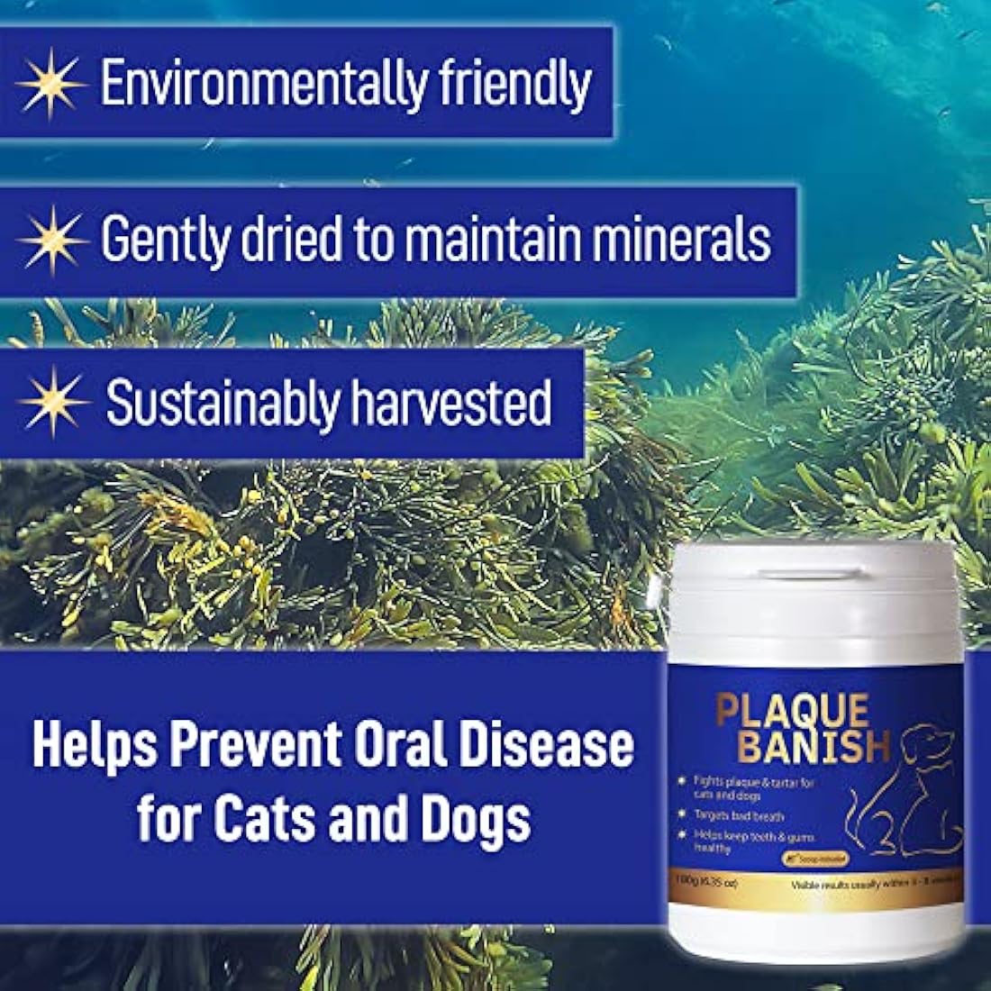 Plaque Banish – 100% Natural Dog & Cat Tartar Remover 180g