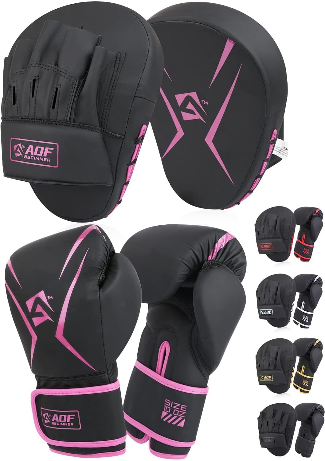 AQF Kids Boxing Gloves and Pads Set | Faux Leather MMA Training Gear
