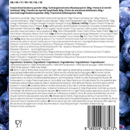 ZingyZoo Freeze Dried Wild Blueberry Powder – 300g Pure Bilberry Superfood