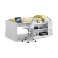 Julian Bowen Neptune Midsleeper Bed with Desk and Shelves - White