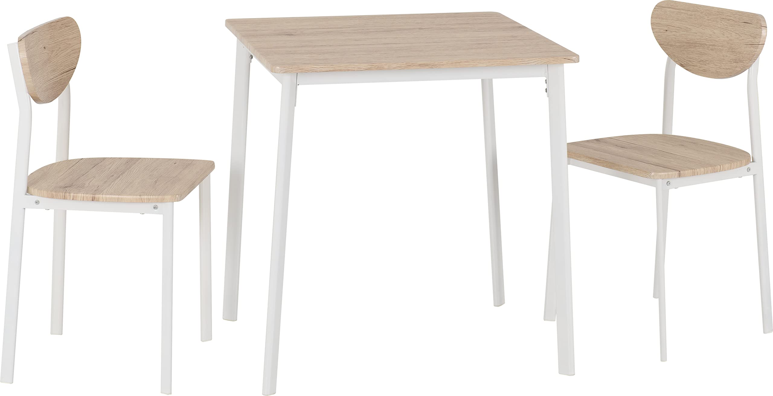 Seconique Riley Small Dining Set | 2 Chairs | White & Light Oak Effect