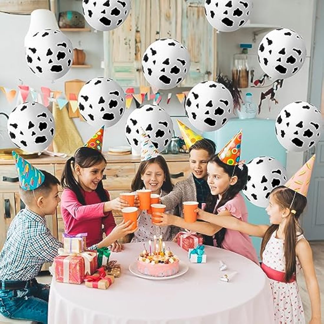 Cow Print Balloons | 30pc Black & White Latex Farm Party Decor