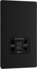 BG Electrical Dual Voltage Shaver & Toothbrush Socket - Matt Black