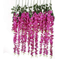 Veryhome 12-Piece Artificial Wisteria Vine Silk Flowers for Wedding Decor