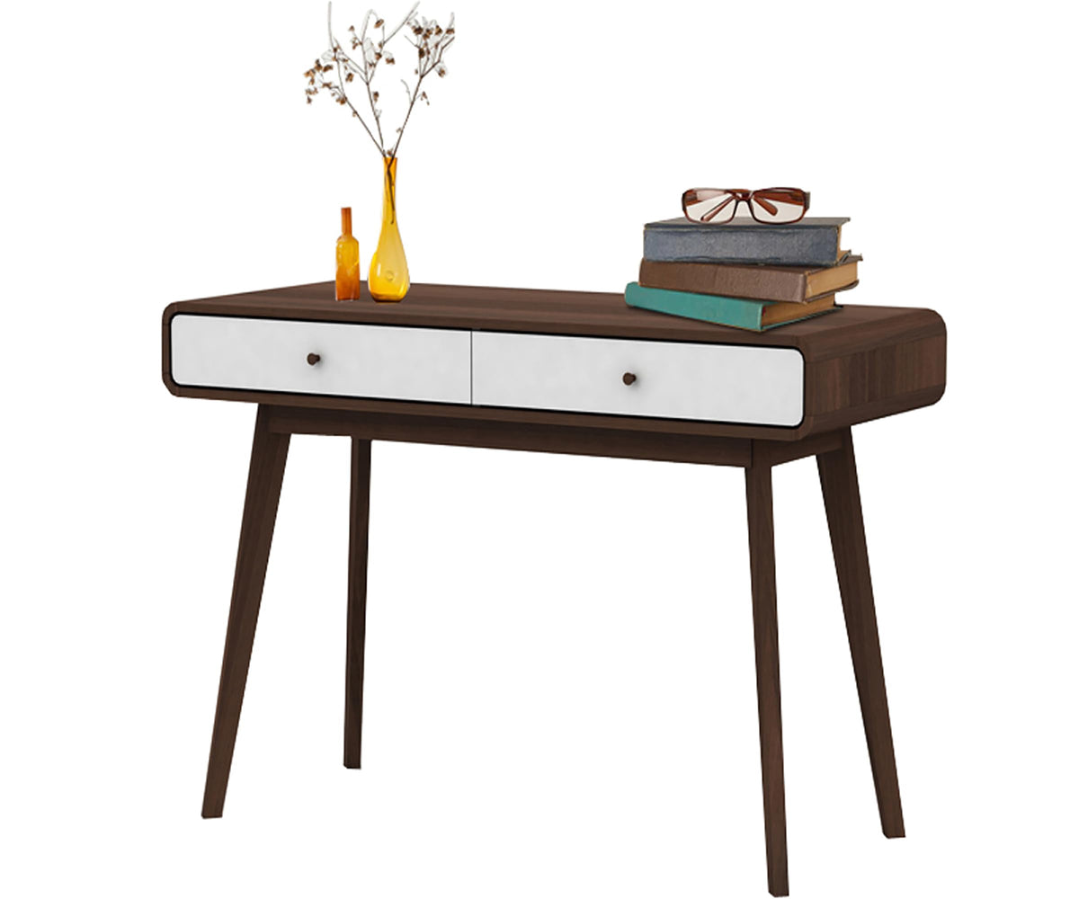 DHP Furniture Cassie Desk, Walnut White, 50x120x79cm DxWxH