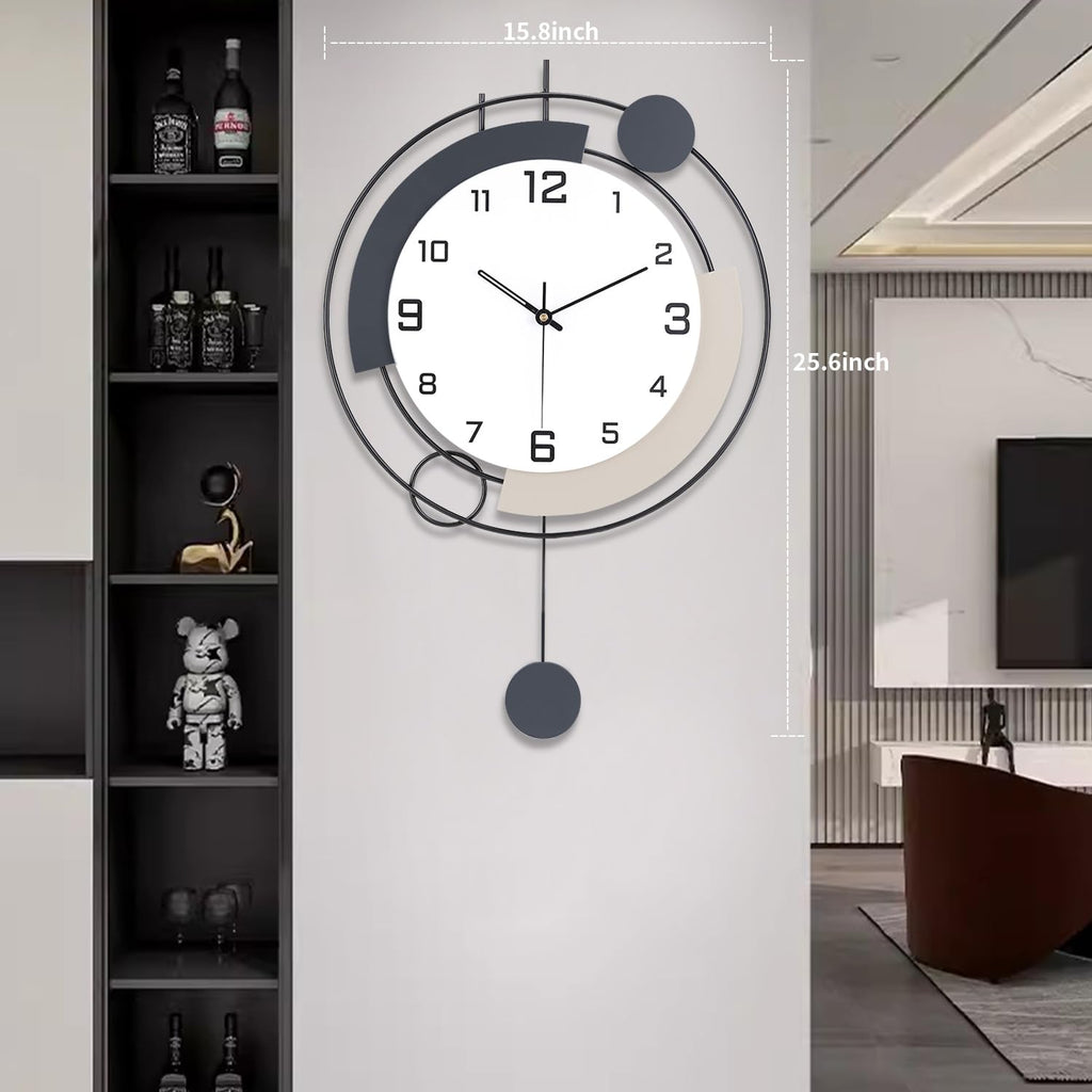 Jolof Store Large Modern Wall Clock – Silent Quartz Pendulum Clock