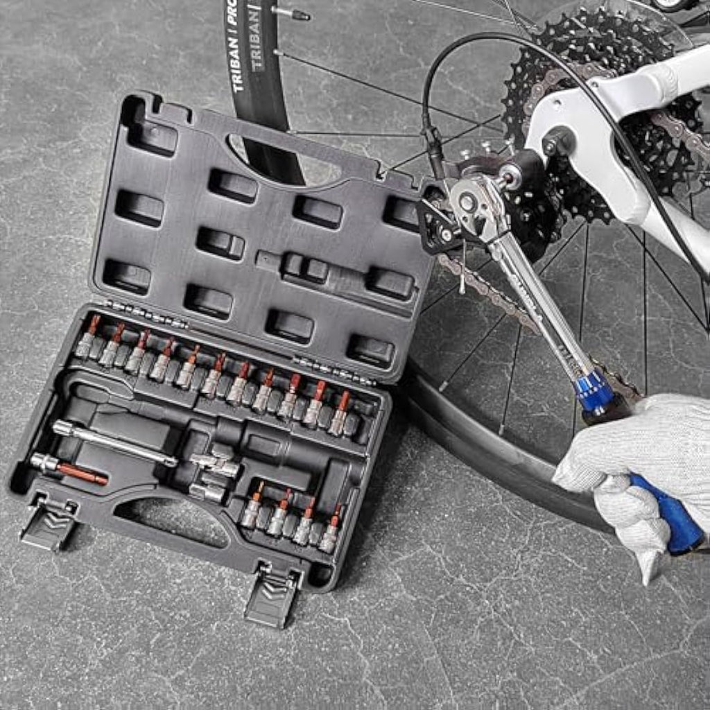 Gunpla 1/4" Drive Torque Wrench Set | 2-24Nm 21-Piece Bicycle Repair Kit