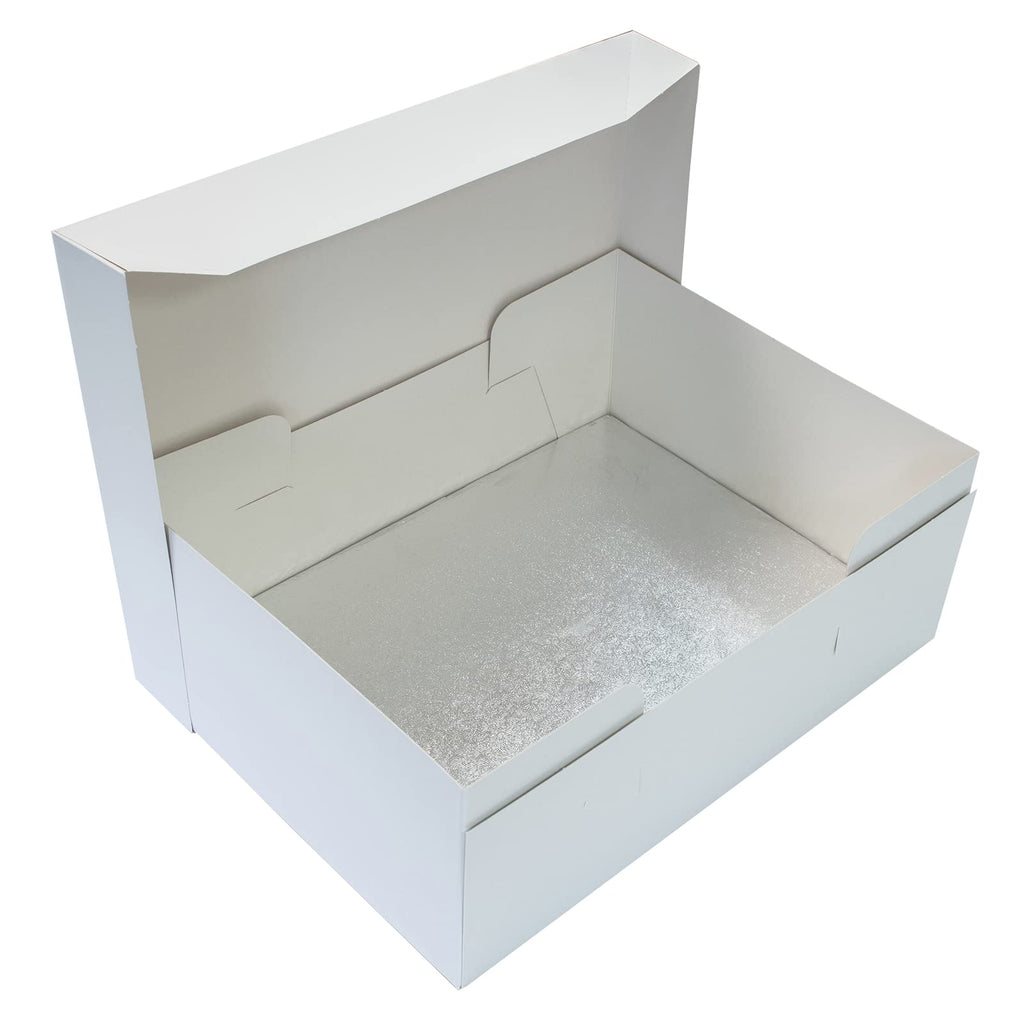Culpitt 18x14 Oblong Cake Board and Box Combo | Silver Fern Drum 5 Pack