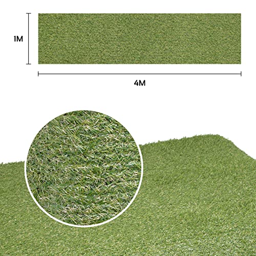 GardenKraft Artificial Grass - 4m x 1m High Density 20mm Pile Turf