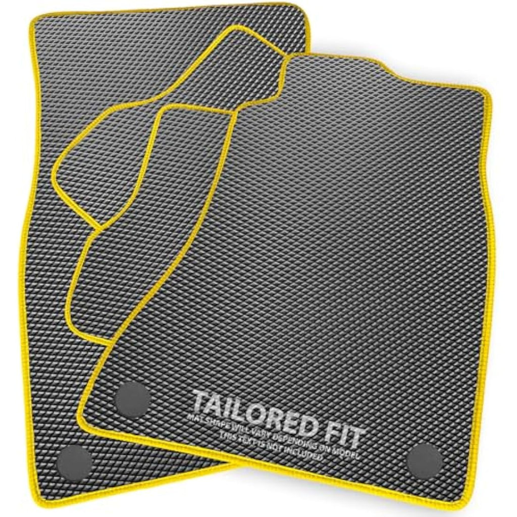 Ford Fiesta MK8 2017+ Luxury Diamond Rubber Car Mats – Yellow